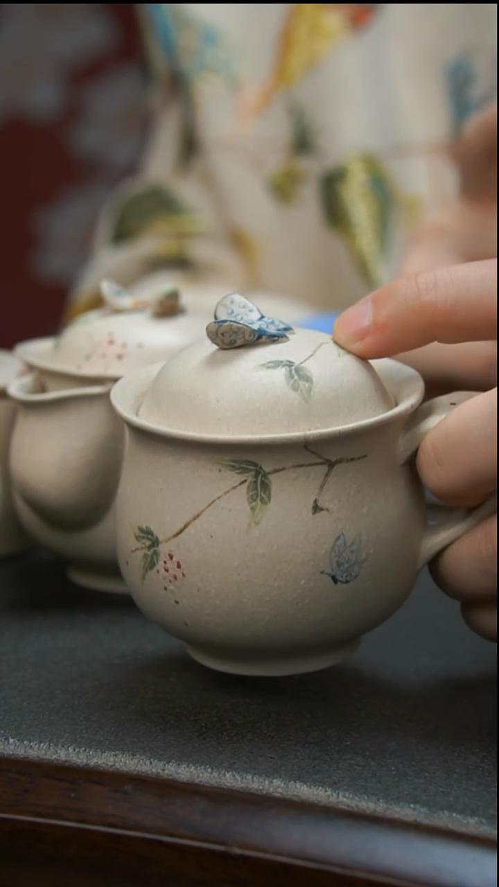 【闪购商品】紫砂茶壶蝴蝶盖杯