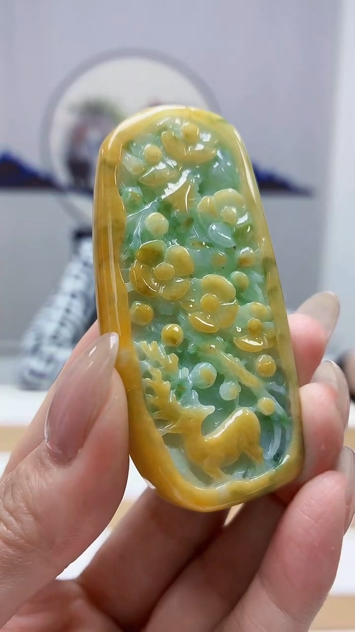 未镶嵌定制翡翠5160MM-毛货挂件51