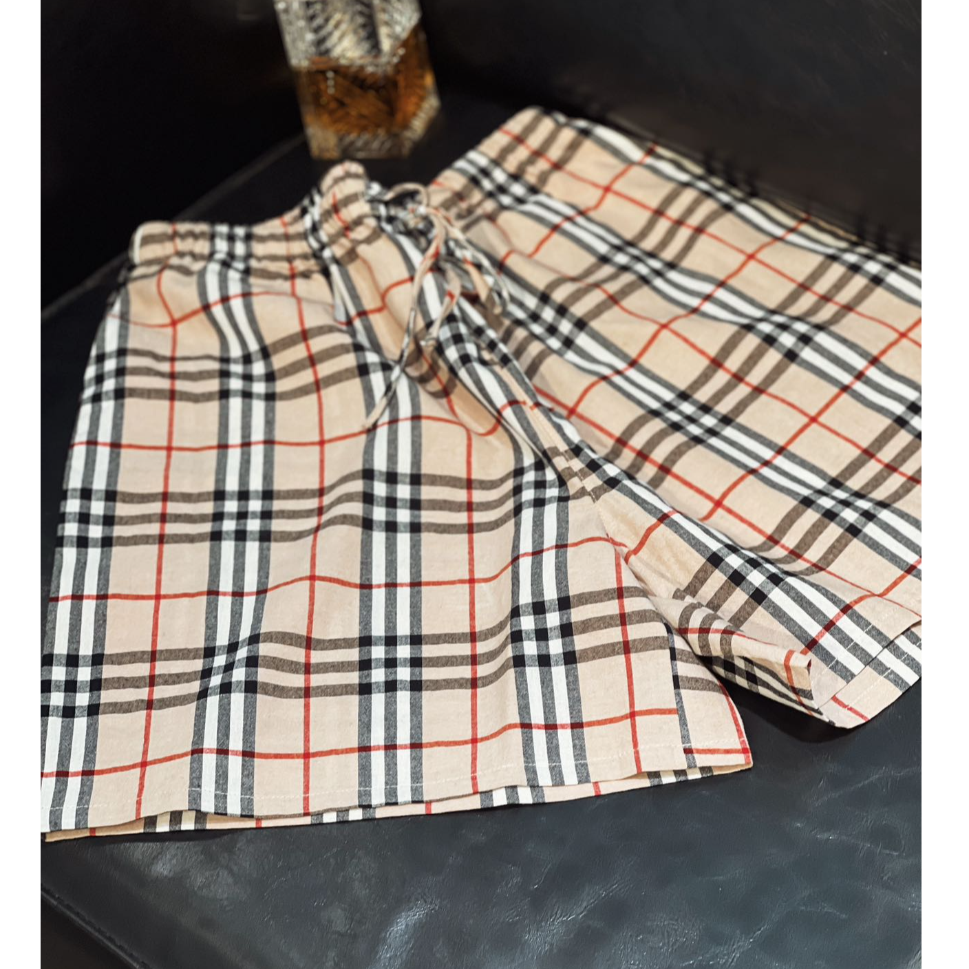 全棉格子短裤夏季薄款2025新款宽松百搭休闲外穿透气