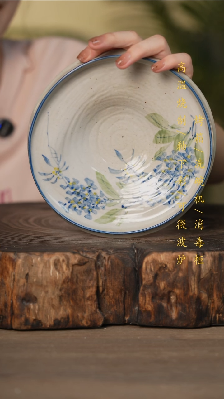 瓷片景德镇高温釉下彩可微波烤箱洗碗机