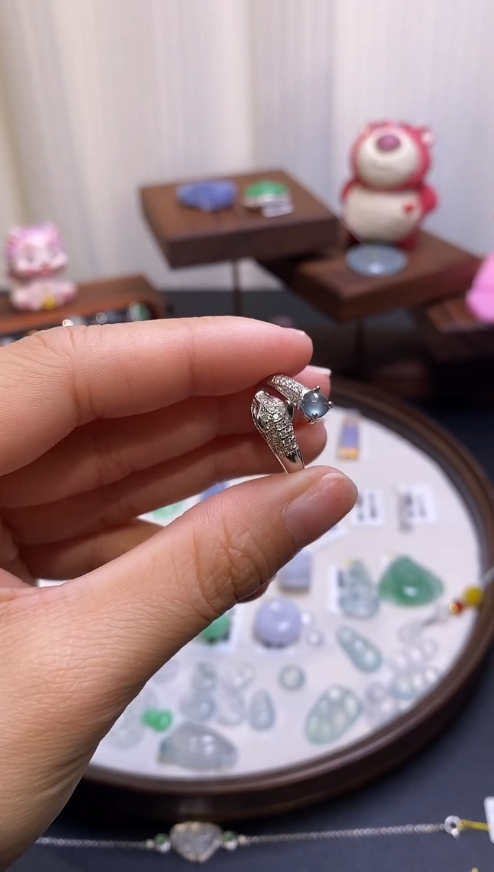 【闪购商品】翡翠戒指银S925镶嵌戒指