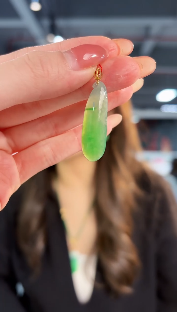 【闪购商品】翡翠颈饰18K金镶嵌缅料A货/支持复检/一件