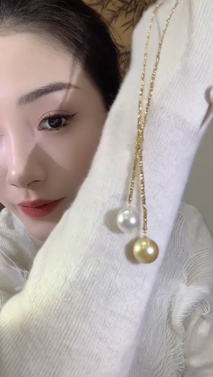 【闪购商品】海水珍珠套链18K金镶嵌E2多样性发一件