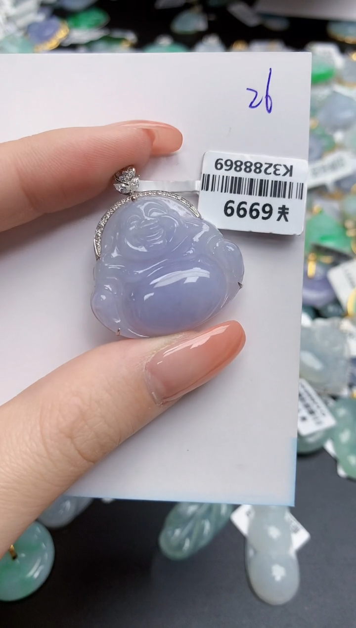 【闪购商品】翡翠颈饰18K金镶嵌天然缅甸翡翠A货