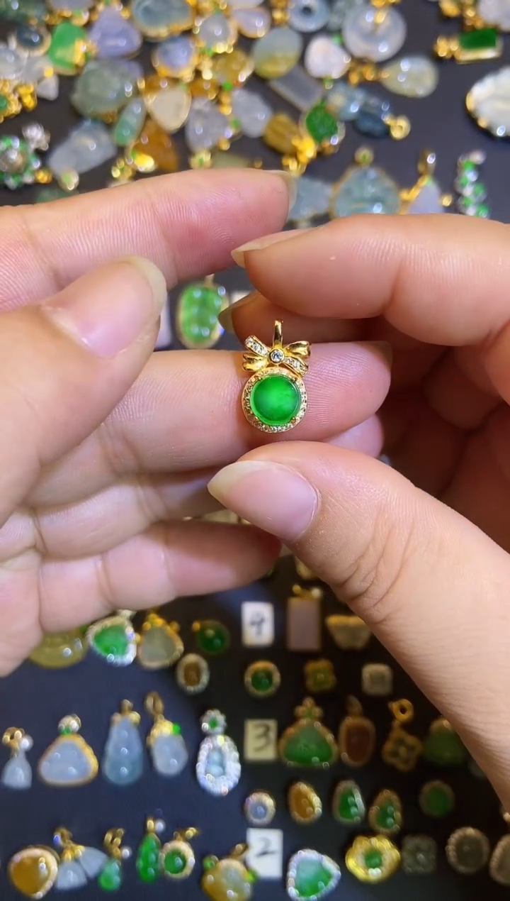 吊坠(不含链)银S925镶嵌翡翠1