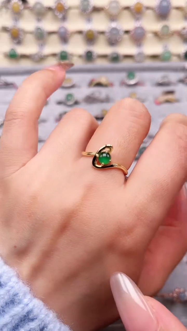 【闪购商品】翡翠戒指银S925镶嵌戒指