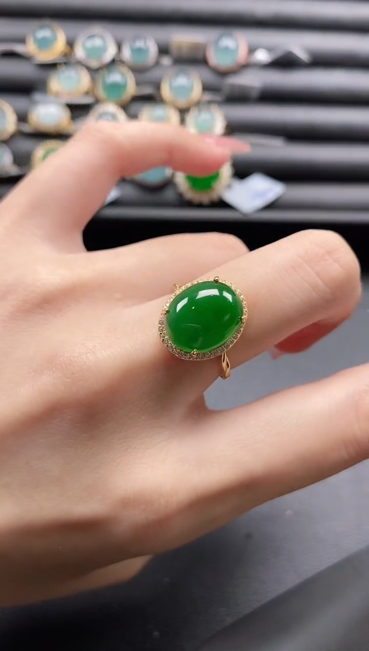 【闪购商品】翡翠戒指银S925镶嵌1111