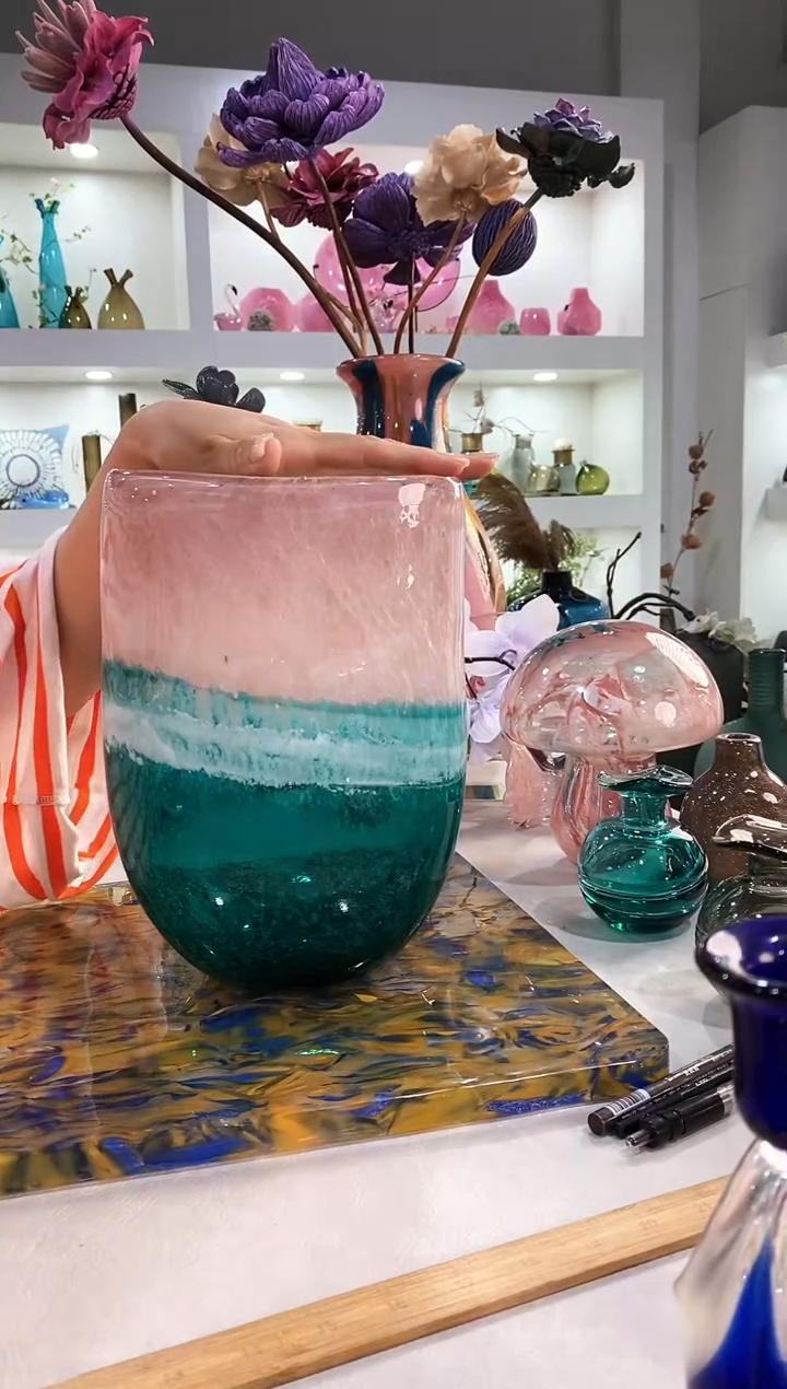 慕忆家手作琉璃花瓶27*10
