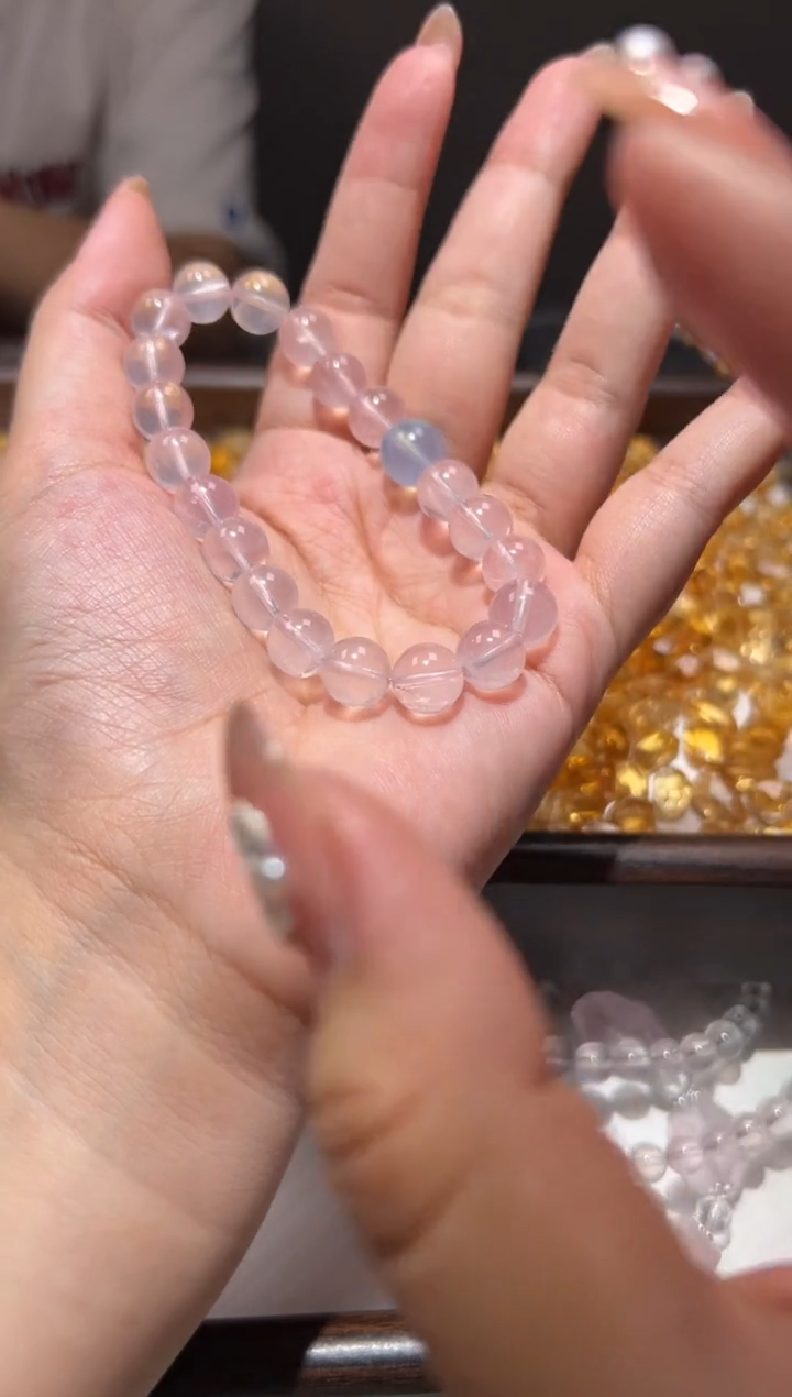 未镶嵌手链水晶紫马粉手串diy