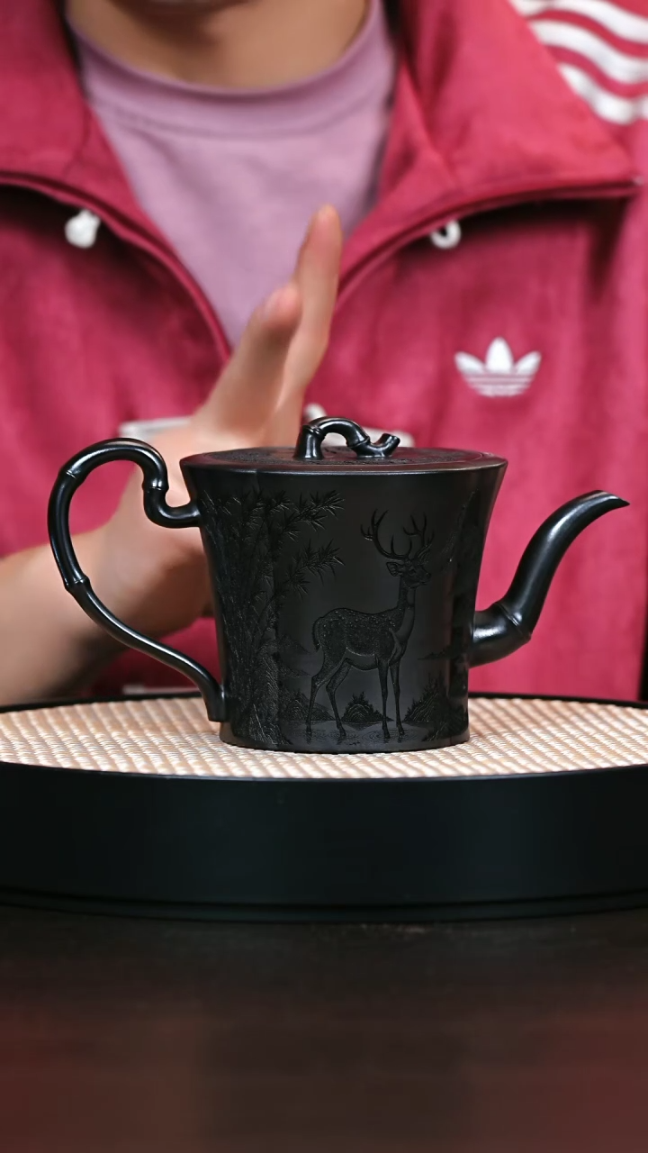 茶壶紫砂S级石黄一品竹段500cc