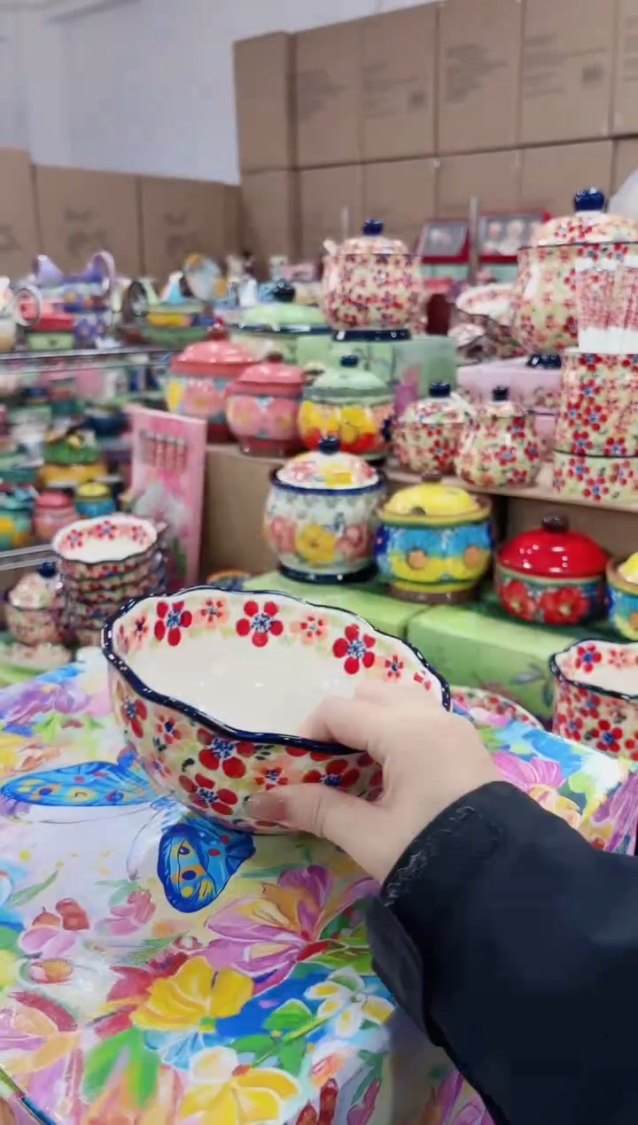 瓷6.5英寸花边面六个-粉黛