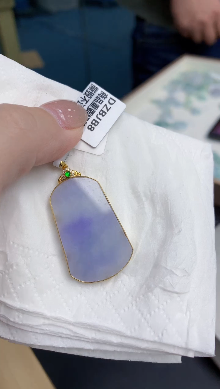 【闪购商品】翡翠颈饰18K金镶嵌天然缅甸翡翠A货