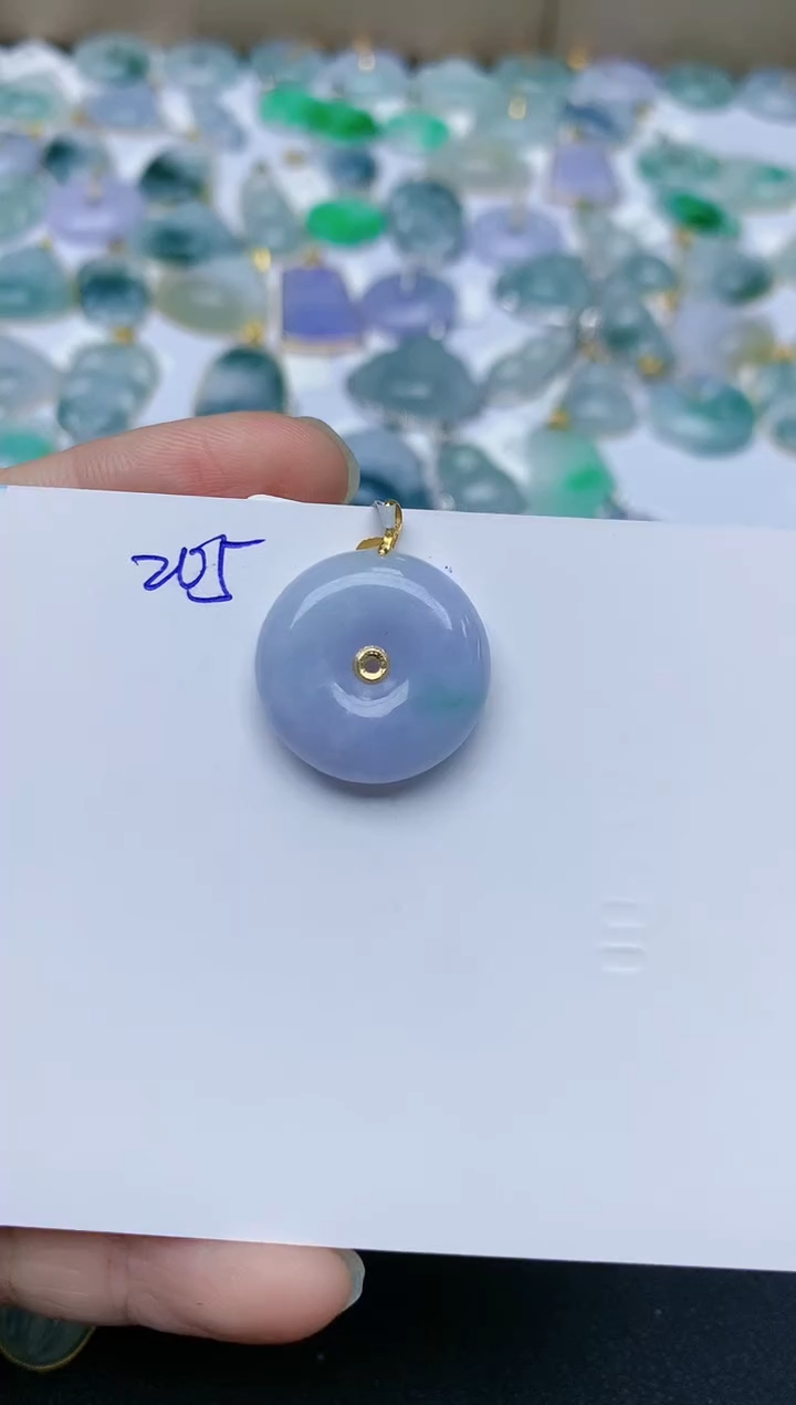 【闪购商品】翡翠颈饰18K金镶嵌天然翡翠A货    