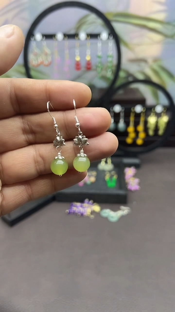 未镶嵌东陵石耳饰045