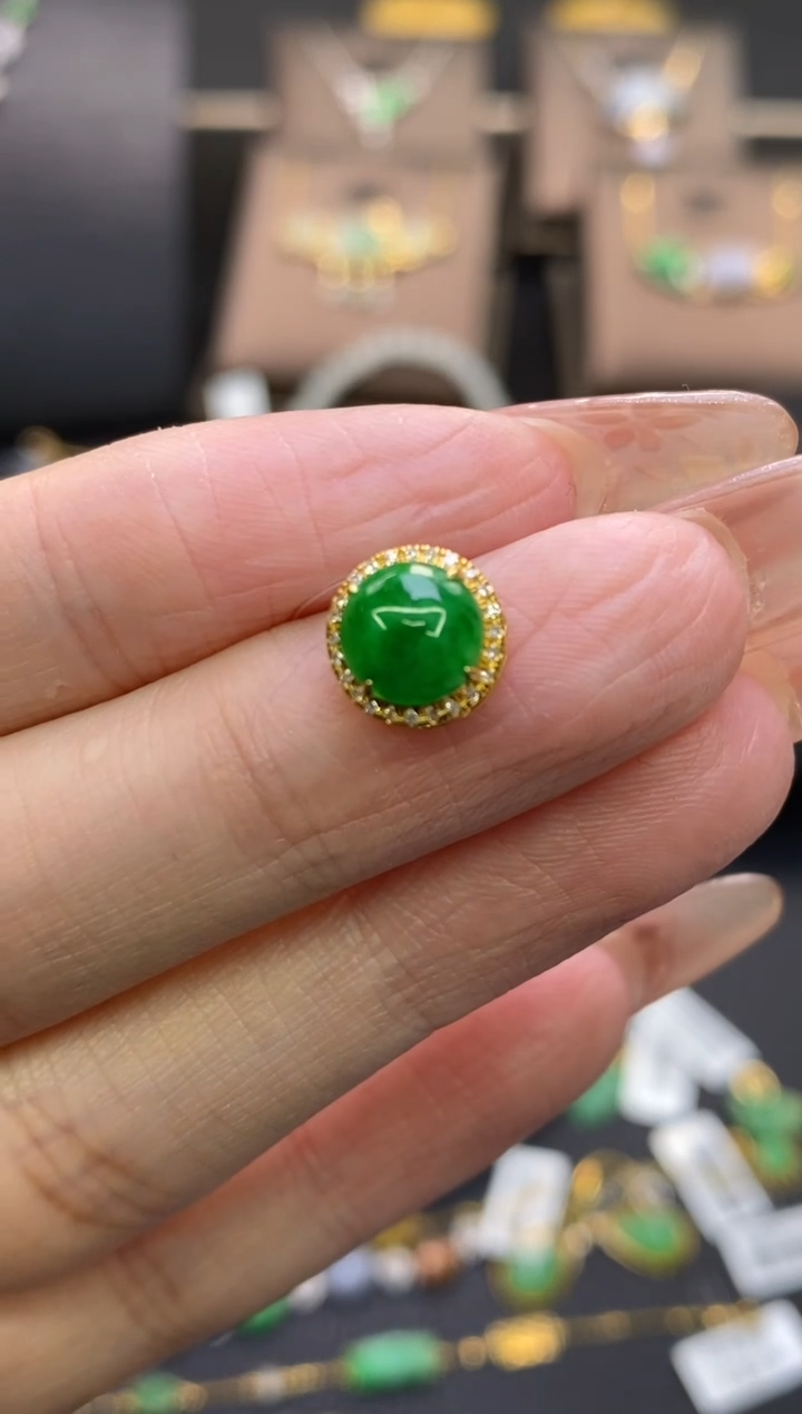 【闪购商品】翡翠颈饰18K金镶嵌净货12334