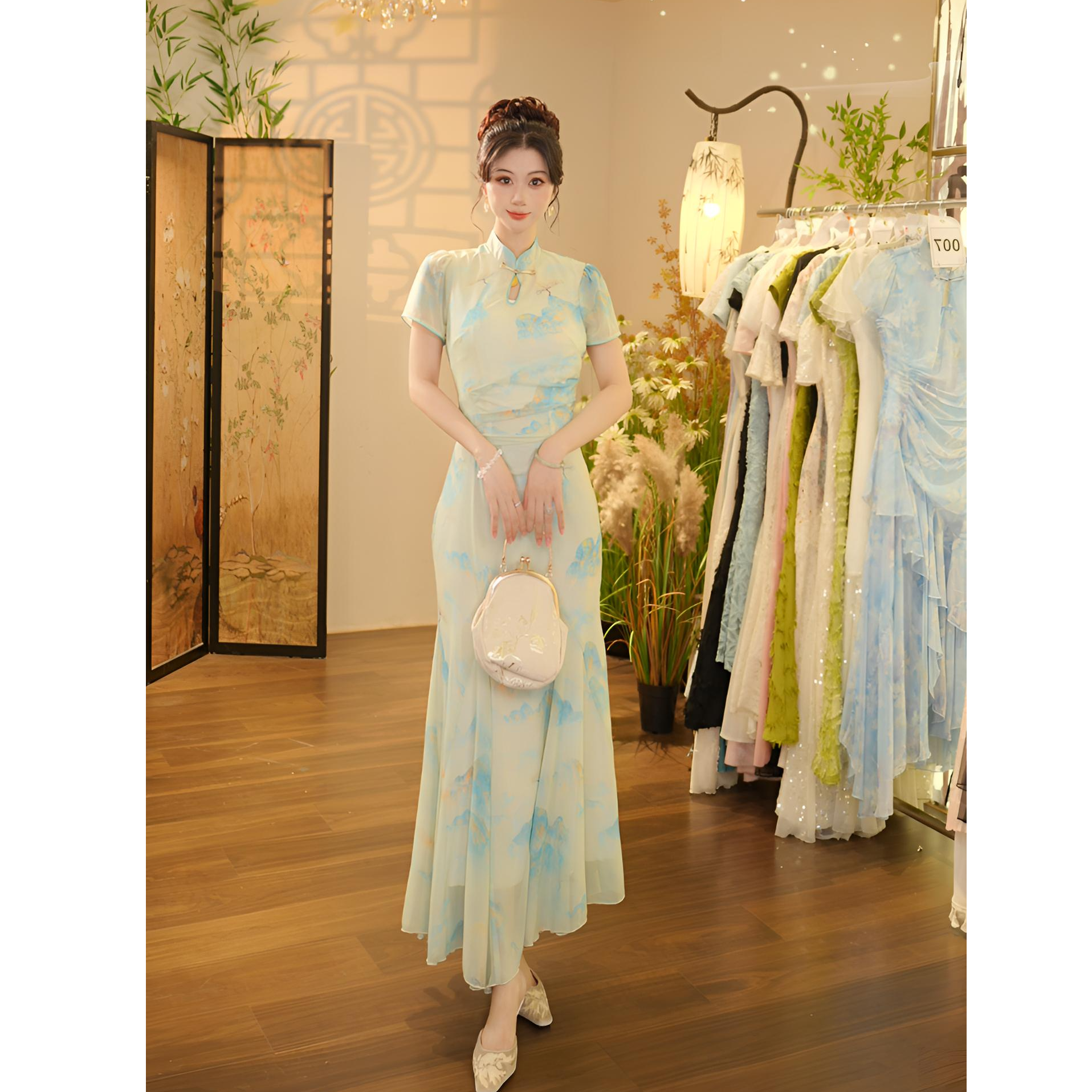 【张小小】千里江山-1279 连衣裙（X1155）-125cm