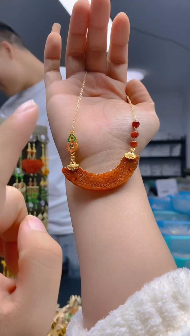 【闪购商品】翡翠耳饰合金381翡翠锁骨链