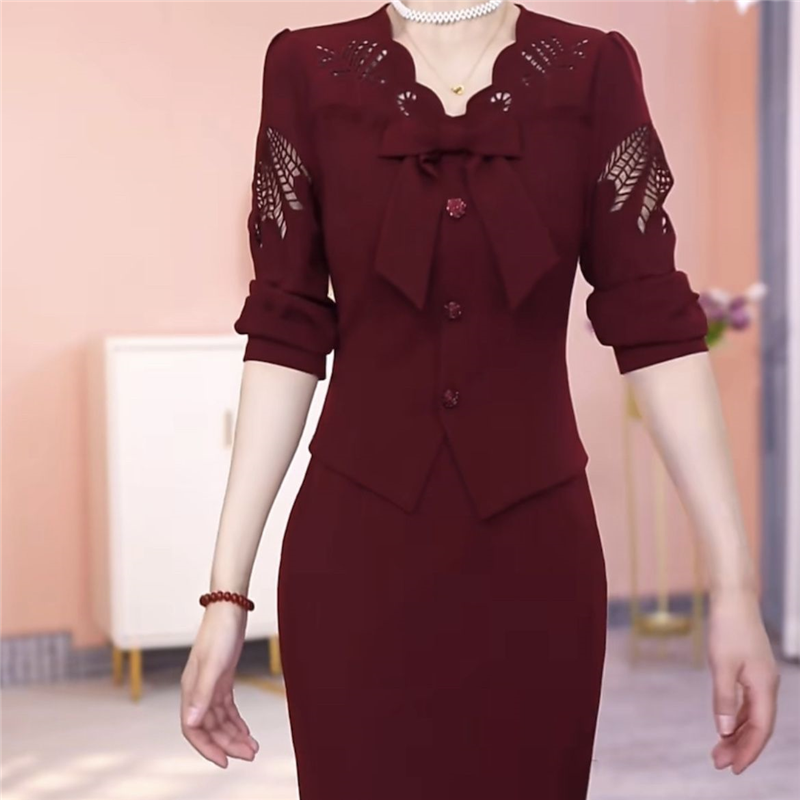 高档琉璃精纺面料连衣裙女春夏2025新款修身显瘦镂空刺绣礼服裙子
