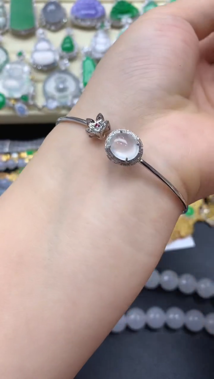 18K金镶嵌手镯翡翠282-中国好珍宝