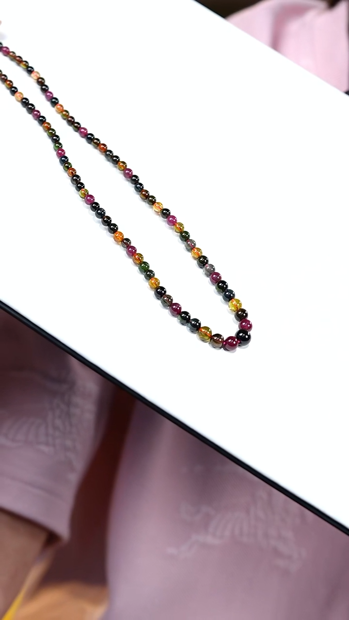 未镶嵌颈饰碧玺S53808多样性发一碧玺塔链