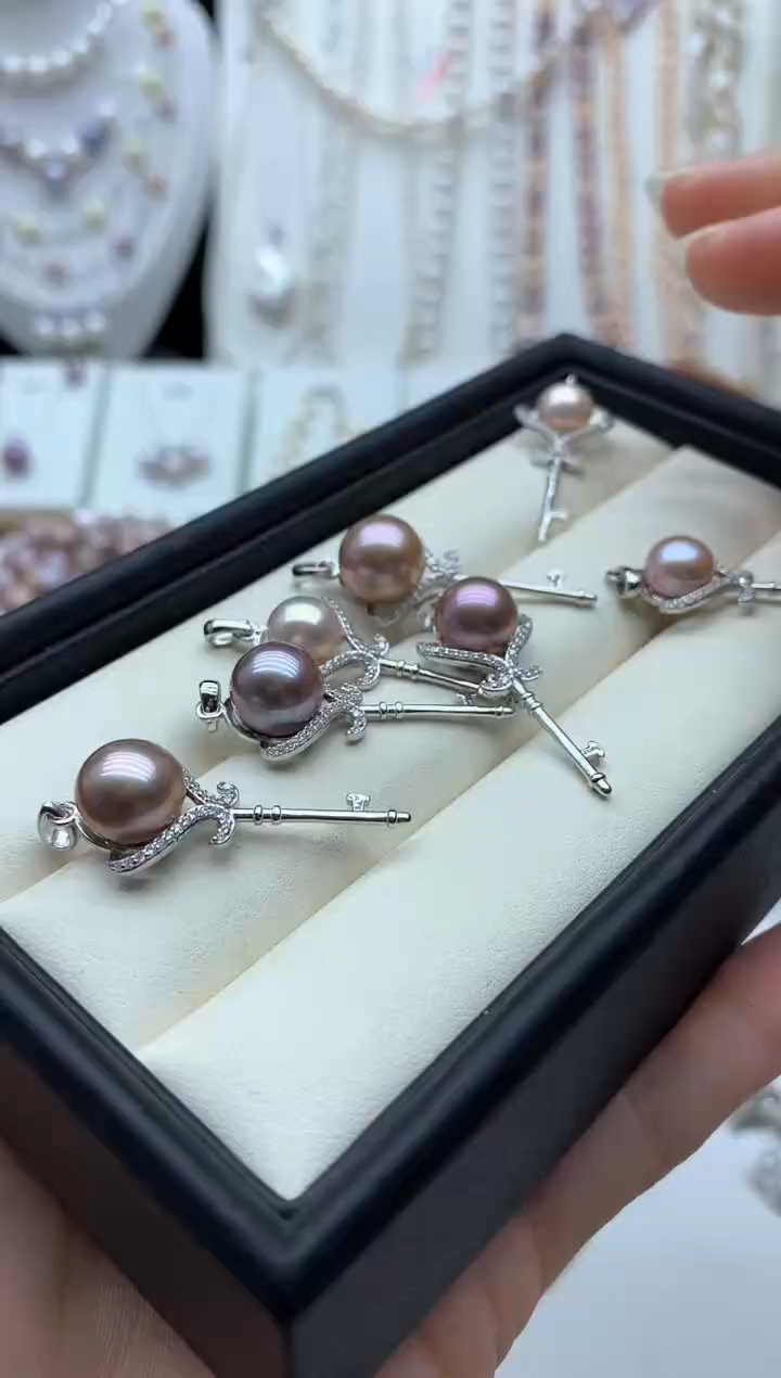 淡水珍珠银S925镶嵌吊坠(不含链)多样性发其一