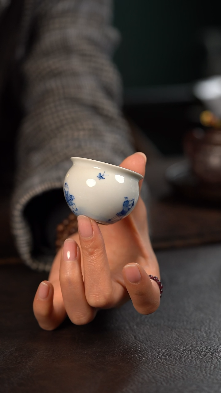 【闪购商品】杯聚澜堂童子扑蝶小缸杯扑