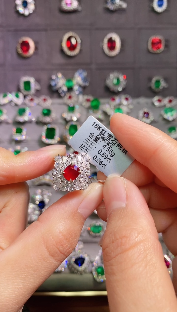 【闪购商品】红宝石18K金戒指18K金镶嵌1