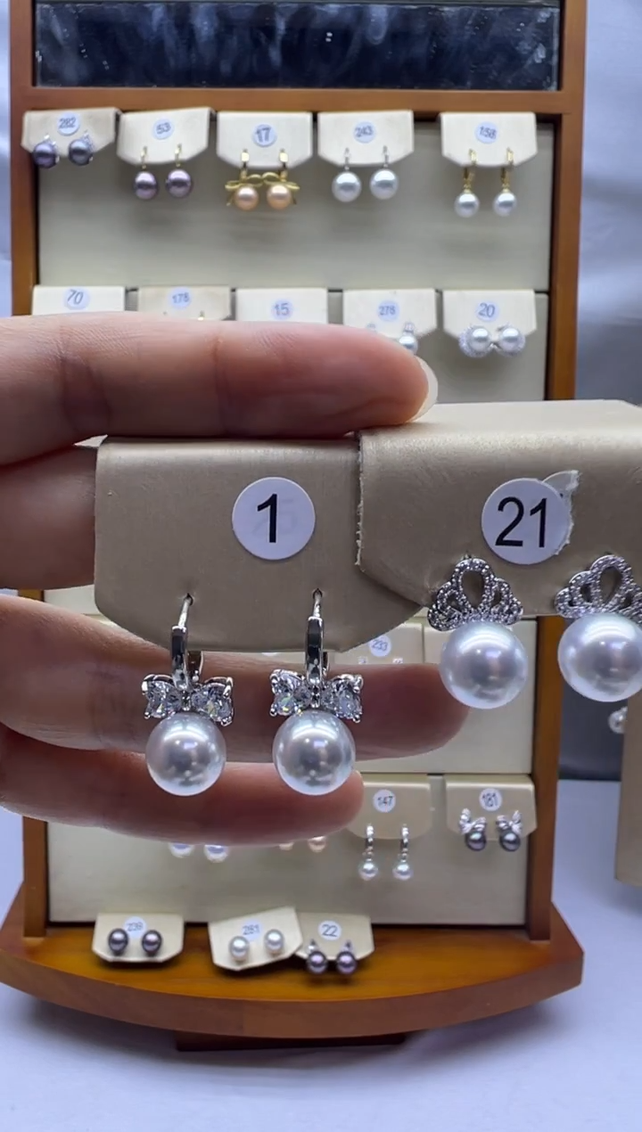 未镶嵌耳饰淡水珍珠1+21