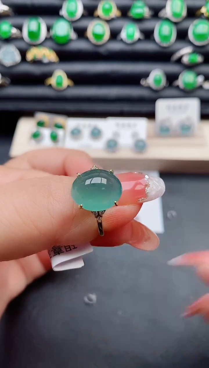 【闪购商品】翡翠戒指银S925镶嵌08050580