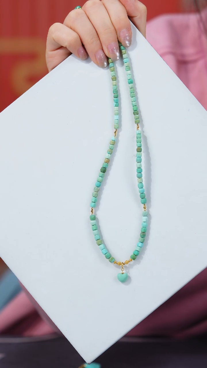 【闪购商品】绿松石项链18K金镶嵌1