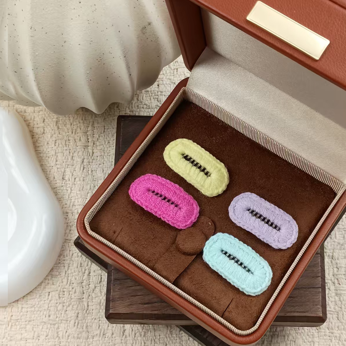 宠物毛绒发夹狗狗迷你碎发夹毛线夹马尔济斯比熊西施小狗bb夹