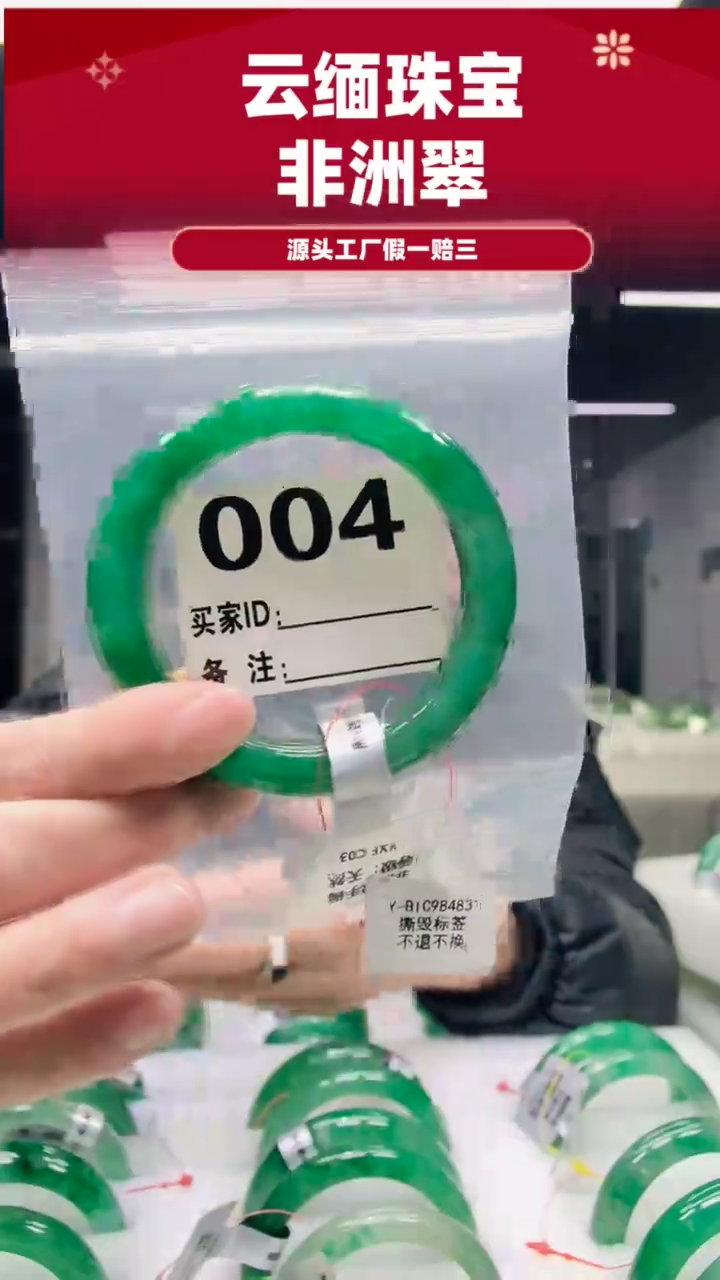 未镶嵌手镯石英质玉（非洲翠）58圈口004