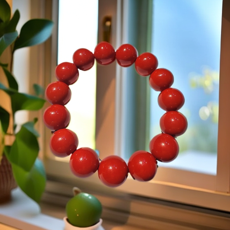 含辰砂工艺品朱砂手串时尚十八籽