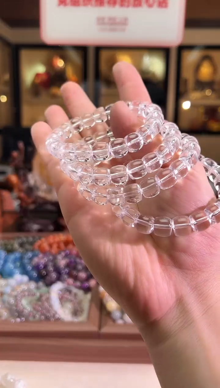 未镶嵌手链水晶10mm+全净白水老型直切（多样性发一）