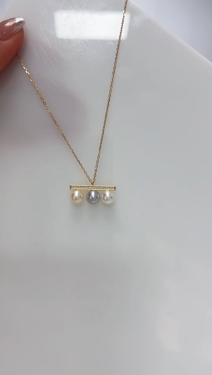 【闪购商品】海水珍珠DA银S925镶嵌平衡木 C1137