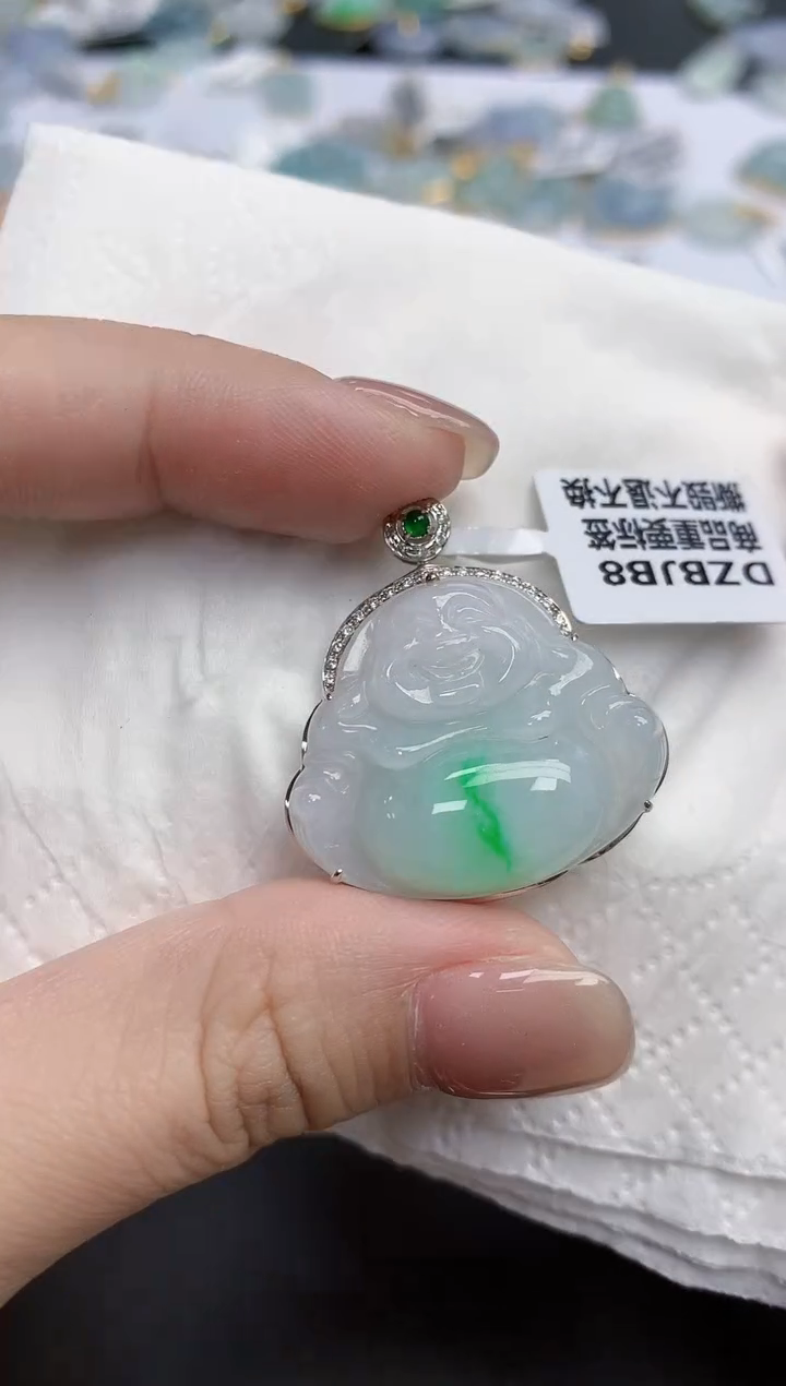 【闪购商品】翡翠颈饰18K金镶嵌天然缅甸翡翠A货