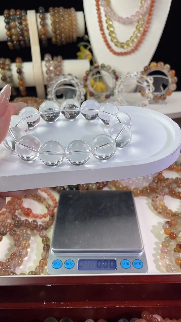 未镶嵌手串水晶白水晶18MM+