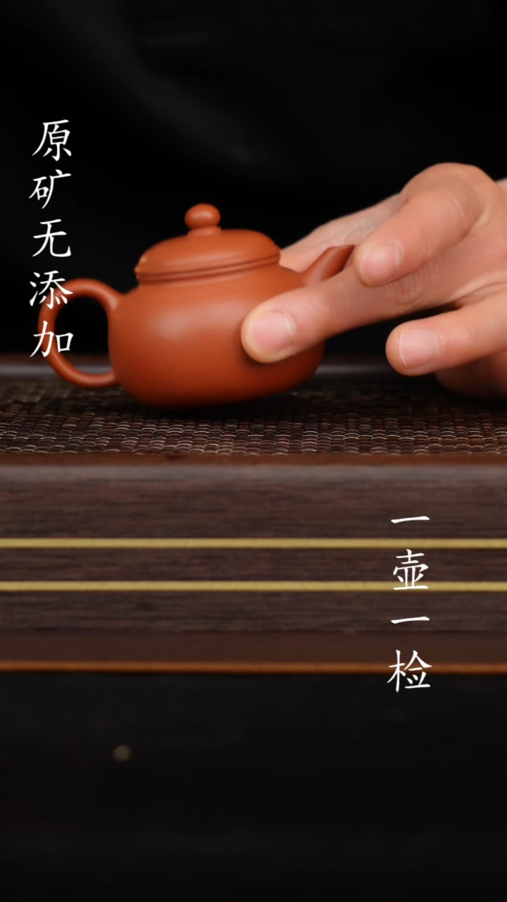 【闪购商品】原矿无添加紫砂壶-龙山朱泥匏尊水平100