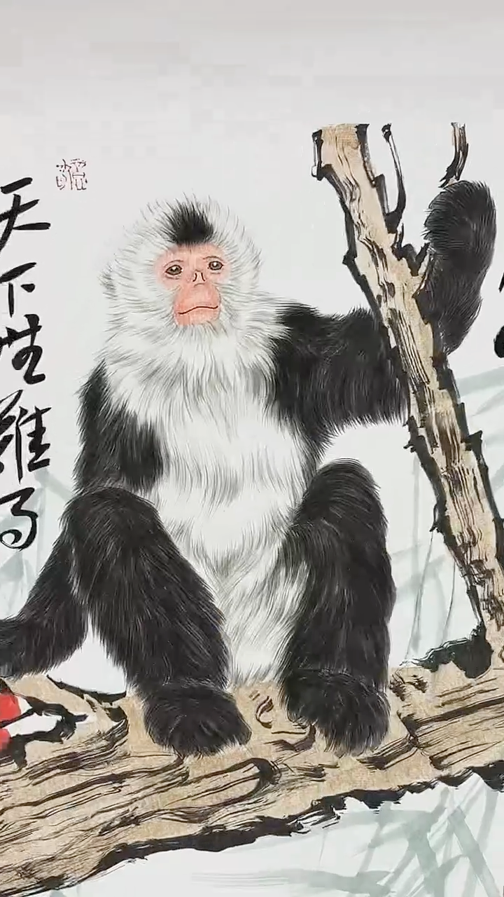 国画王冠人国画作品1平尺工笔