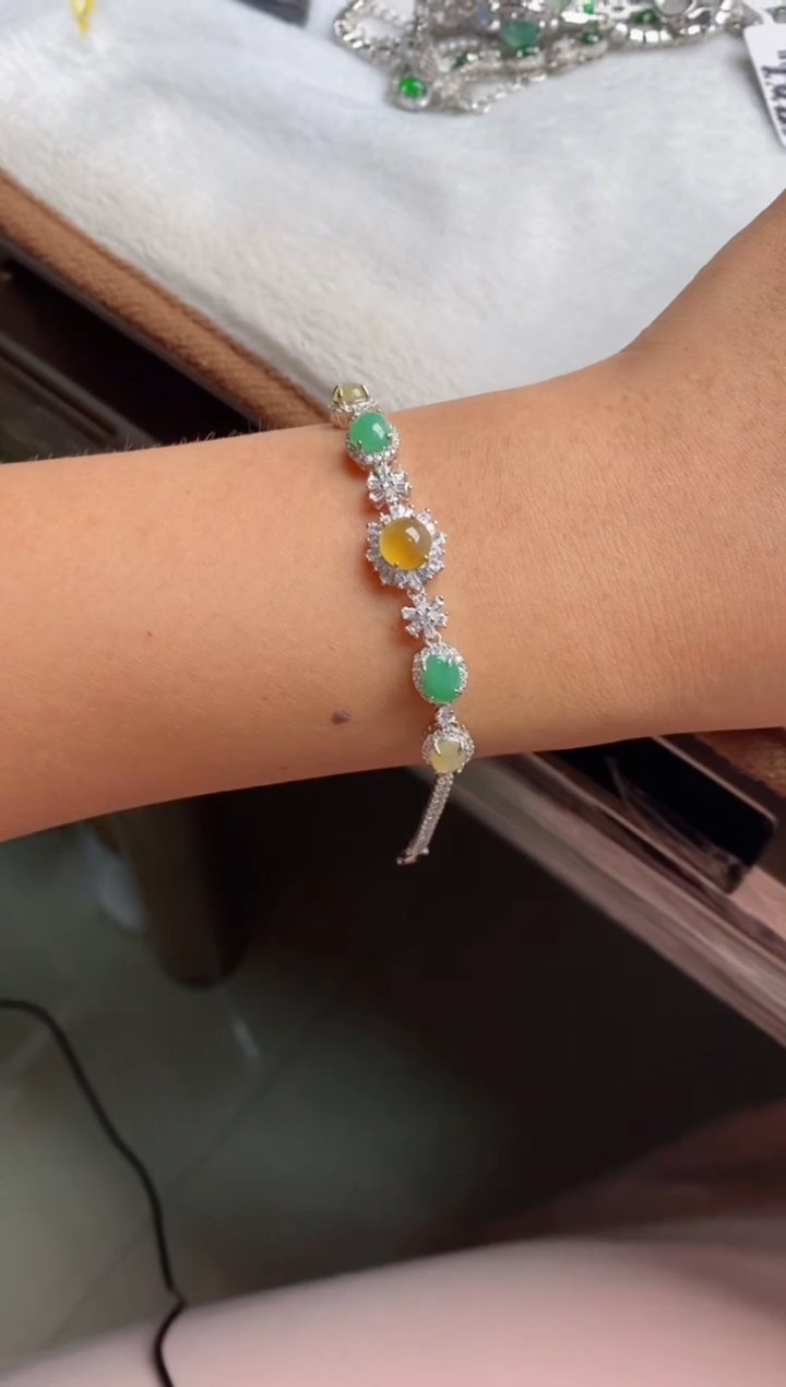 翡翠戒指银S925镶嵌天然A货翡翠