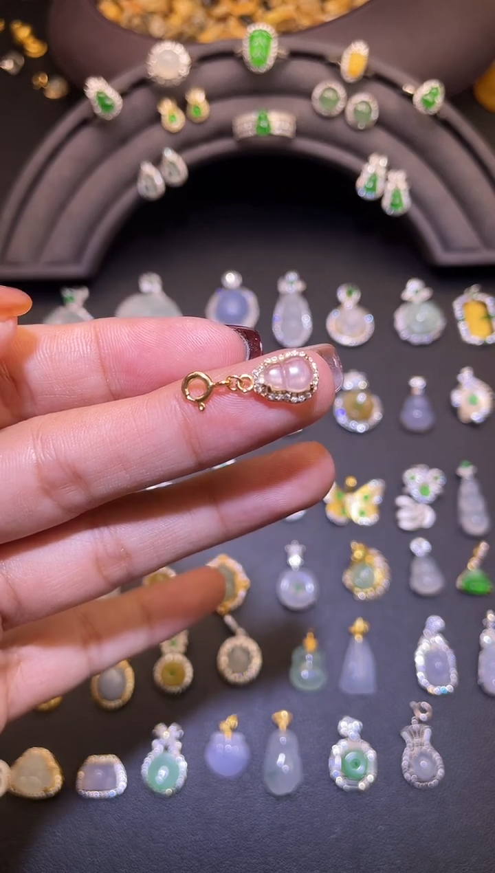 吊坠(不含链)银S925镶嵌翡翠1