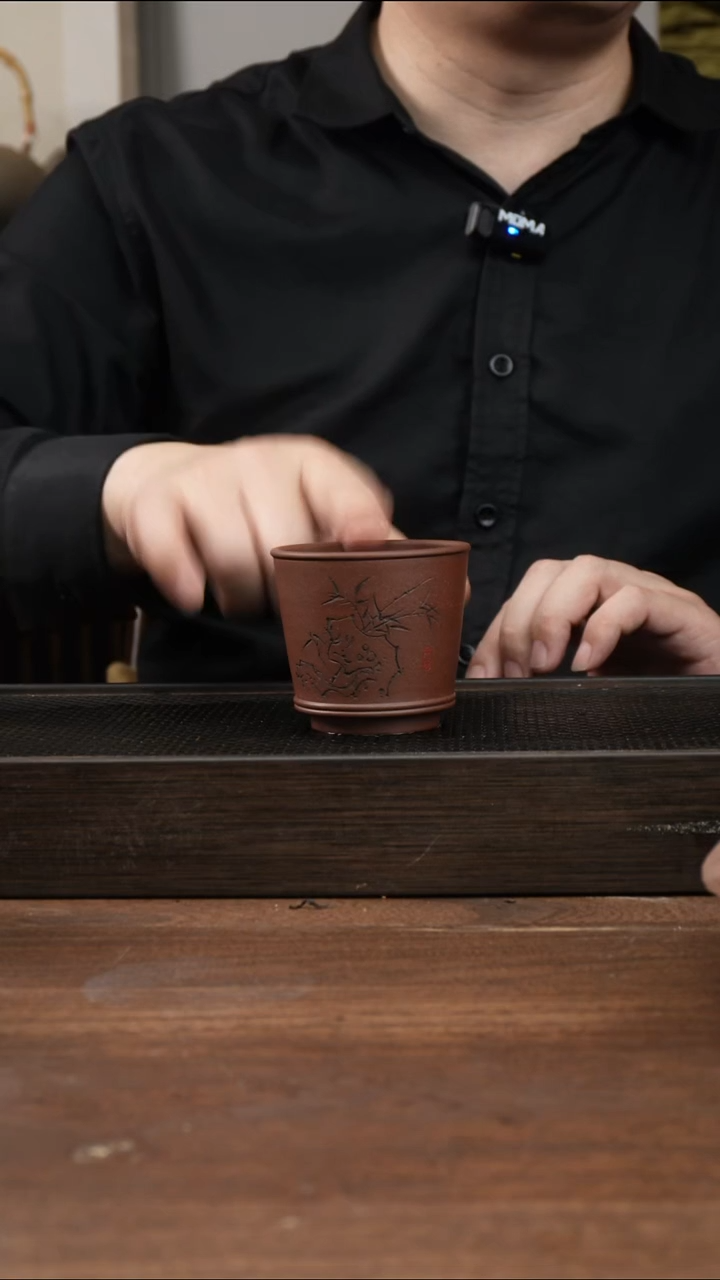 茶杯紫砂紫泥  主人杯  -竹 