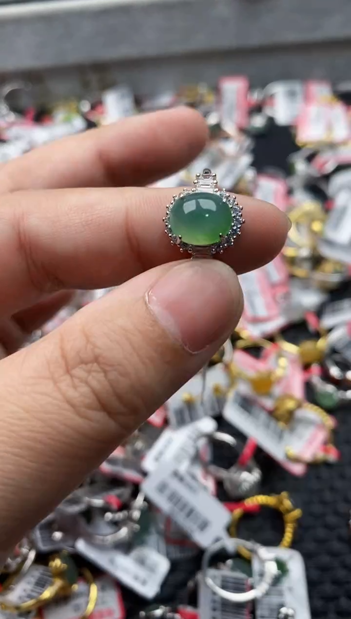 【闪购商品】翡翠戒指银S925镶嵌555555---1