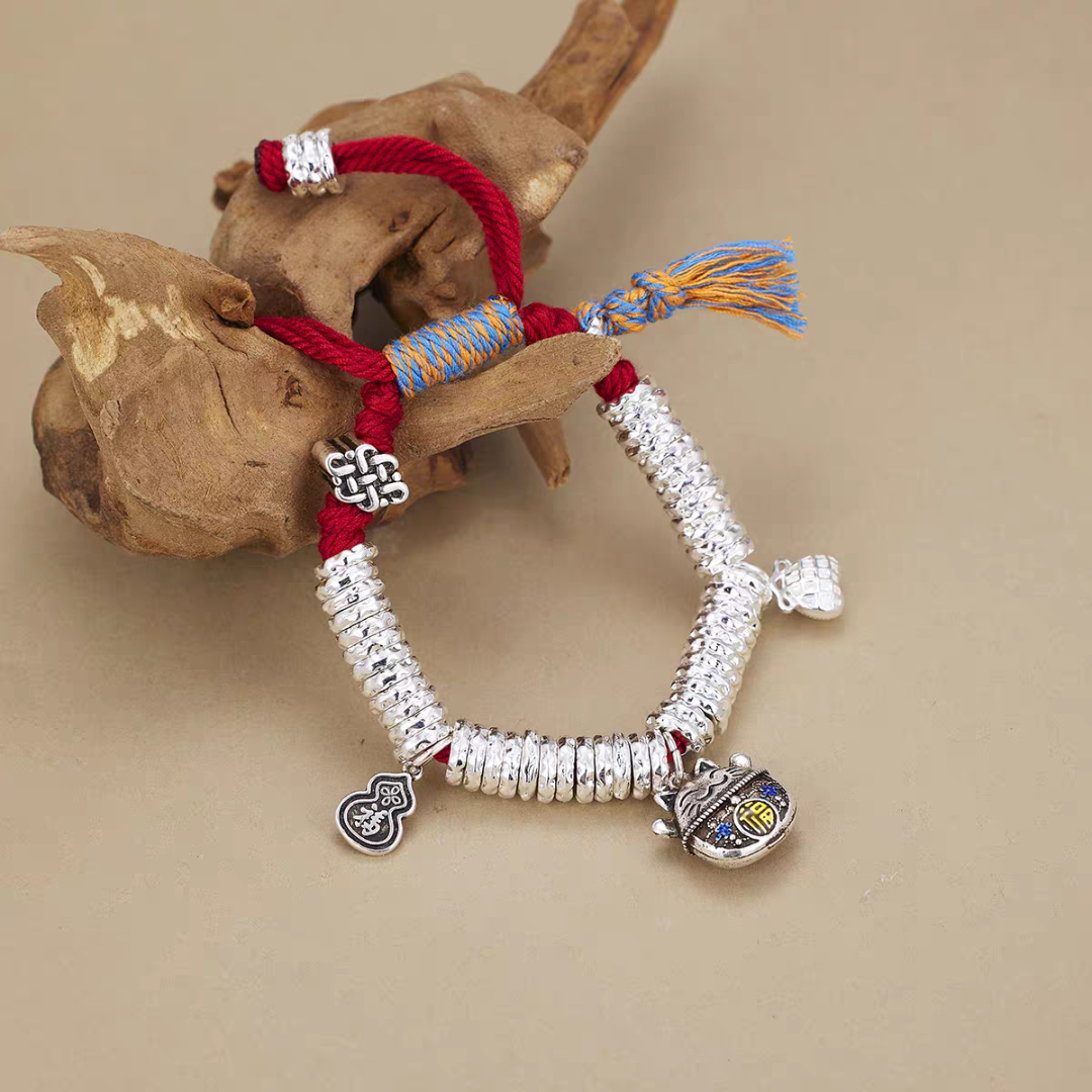 YZ068盘缠银色精品手镯无礼盒2