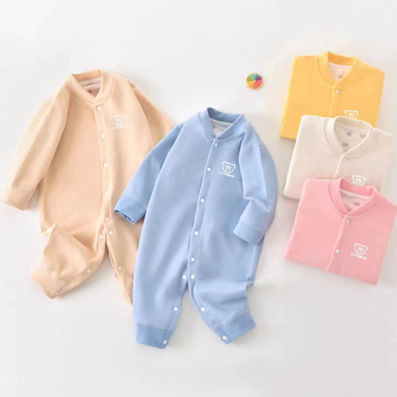 （易帛专享）婴儿连体衣秋冬温变炫彩绒无骨打底衣宝宝爬服A类衣服