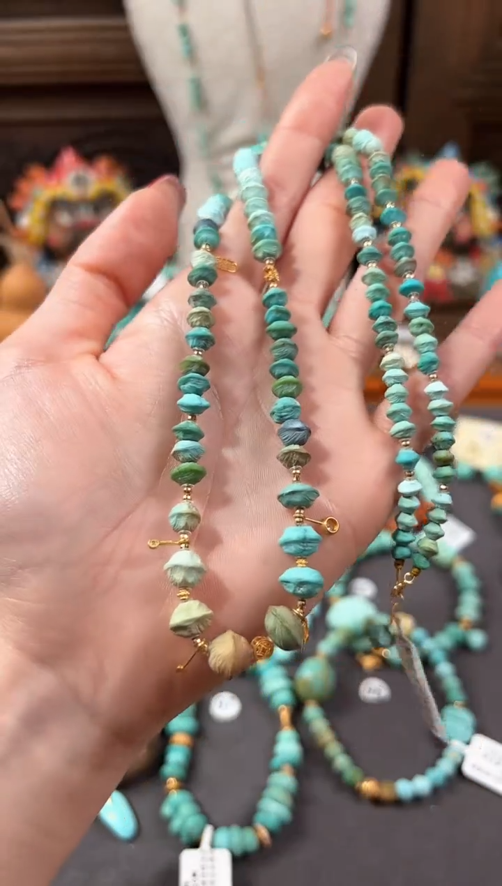 【闪购商品】绿松石颈饰18K金镶嵌绿松石项链