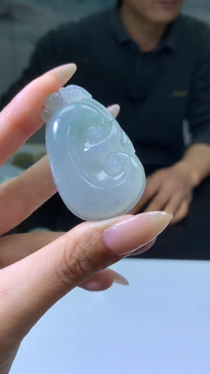 【闪购商品】定制翡翠未镶嵌002ee-毛货如意57