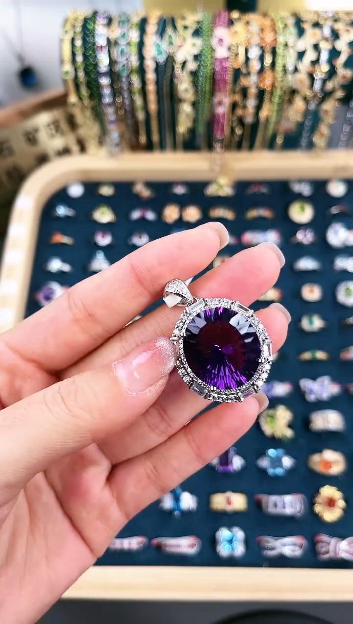 【闪购商品】紫晶吊坠(不含链)银S925镶嵌D-062