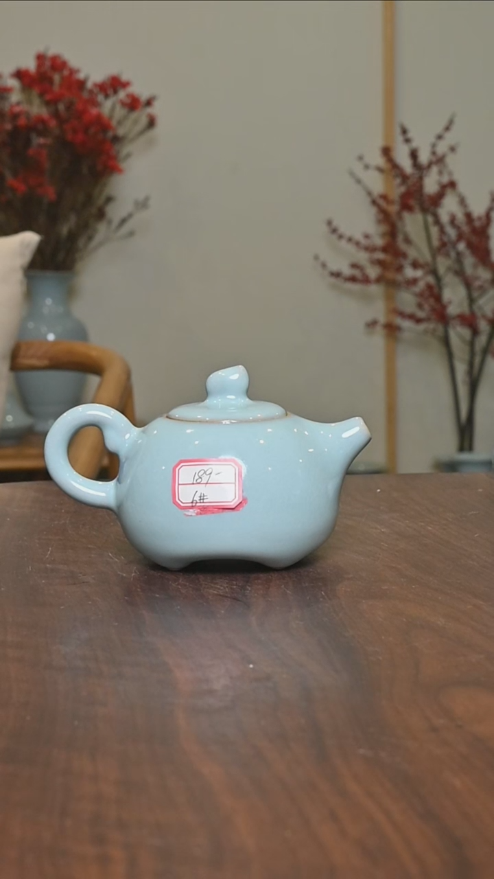 【闪购商品】其他6#四季纳福壶 微瑕天青釉 朱家款