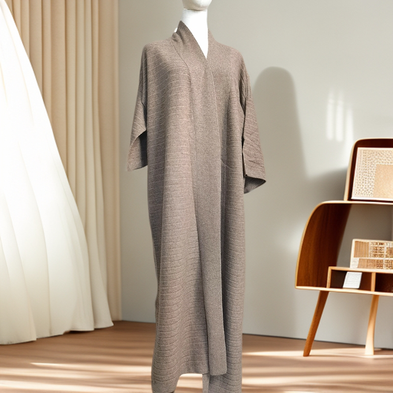 高级纯山羊绒针织百搭秋冬本色长款时尚披风披肩气质（26支）纯色